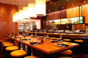 CHEFS TABLE - 18 seated<br />The Chef’s Table is a prime space, located next to the sushi bar & open kitchen, to enjoy the energy of Zengo